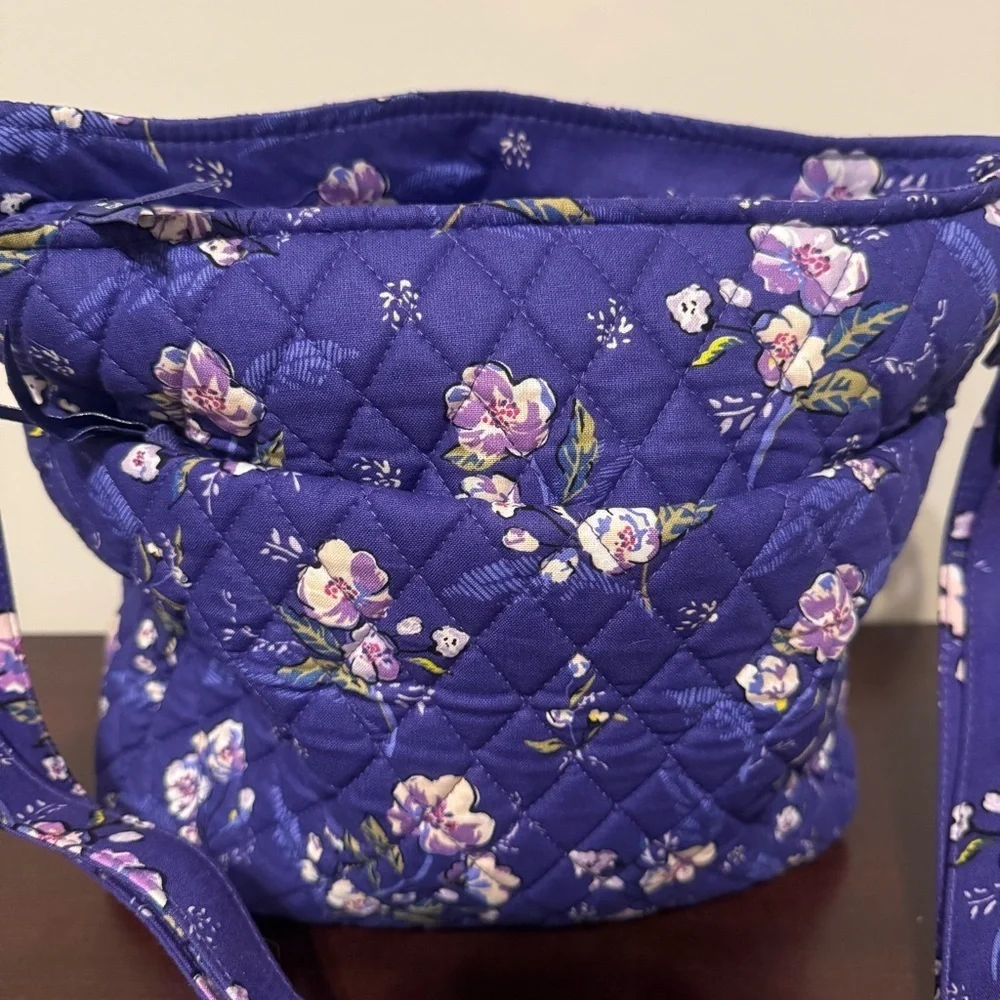 Vera Bradley Cottagecore Purple Floral Quilted Large Shoulder Bag